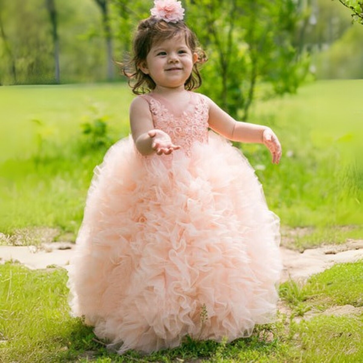 princessbirthdaypartydressinpeachcolor