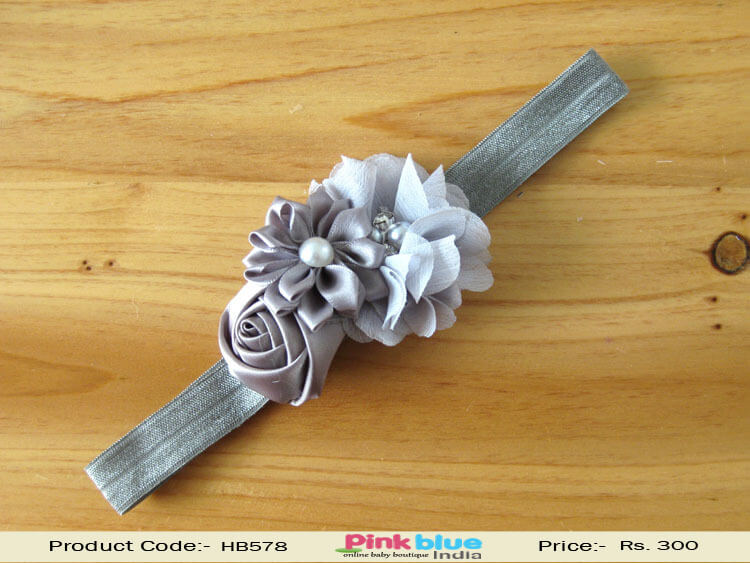 Classy Grey Colored Hair Band for Toddlers in India