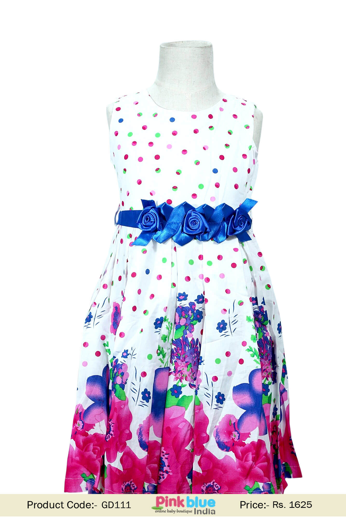 summer colorful flower baby-girl dress