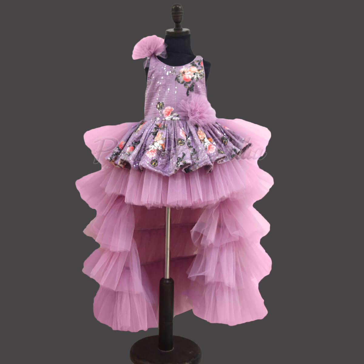 Little Girl Long Tail Birthday Dress, Kids Birthday Gown, princess evening gown