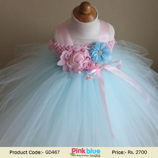 Pretty Little Princess Birthday Tutu Outfit in Blue Color